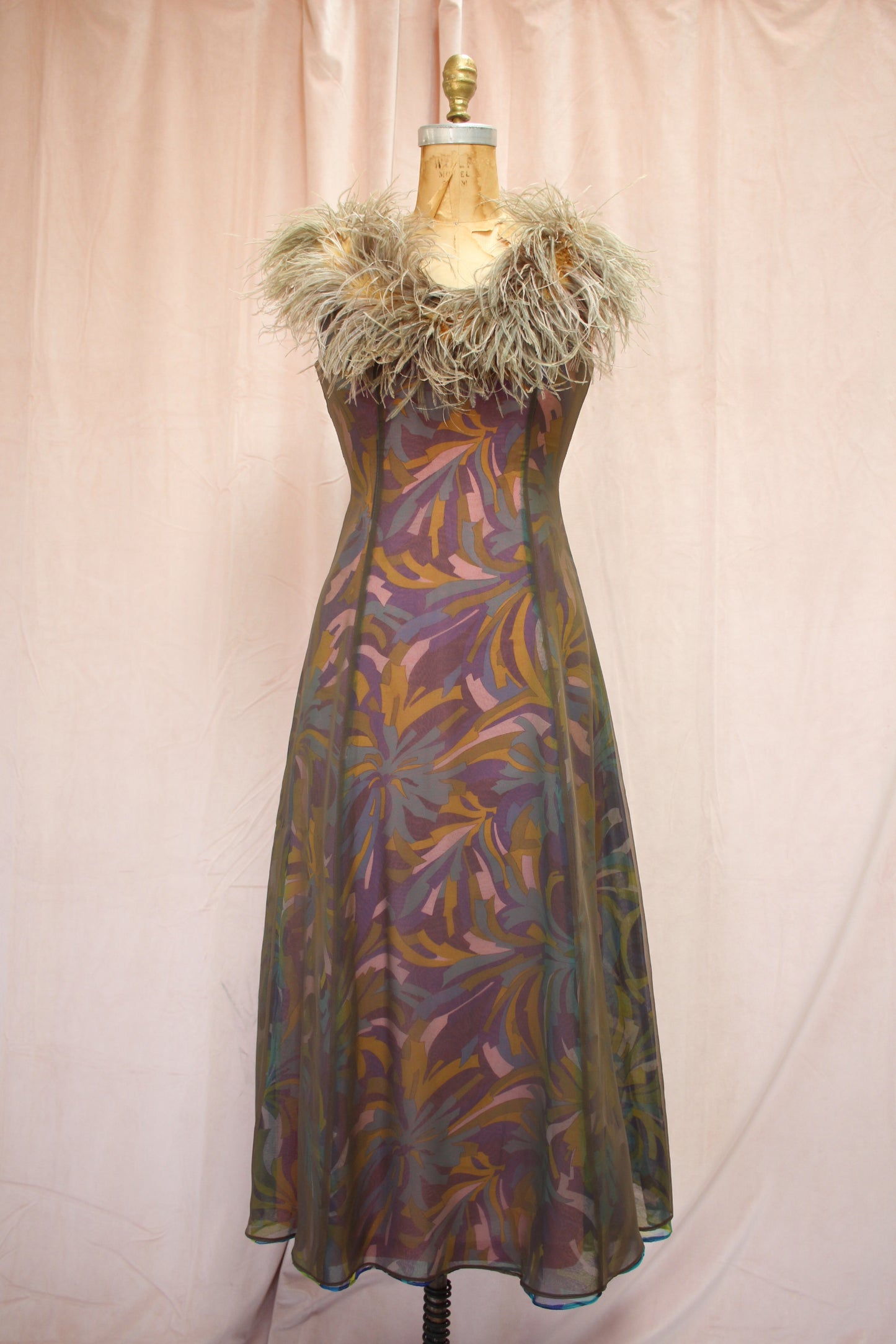 Jack Bryan Ostrich Feather Dress