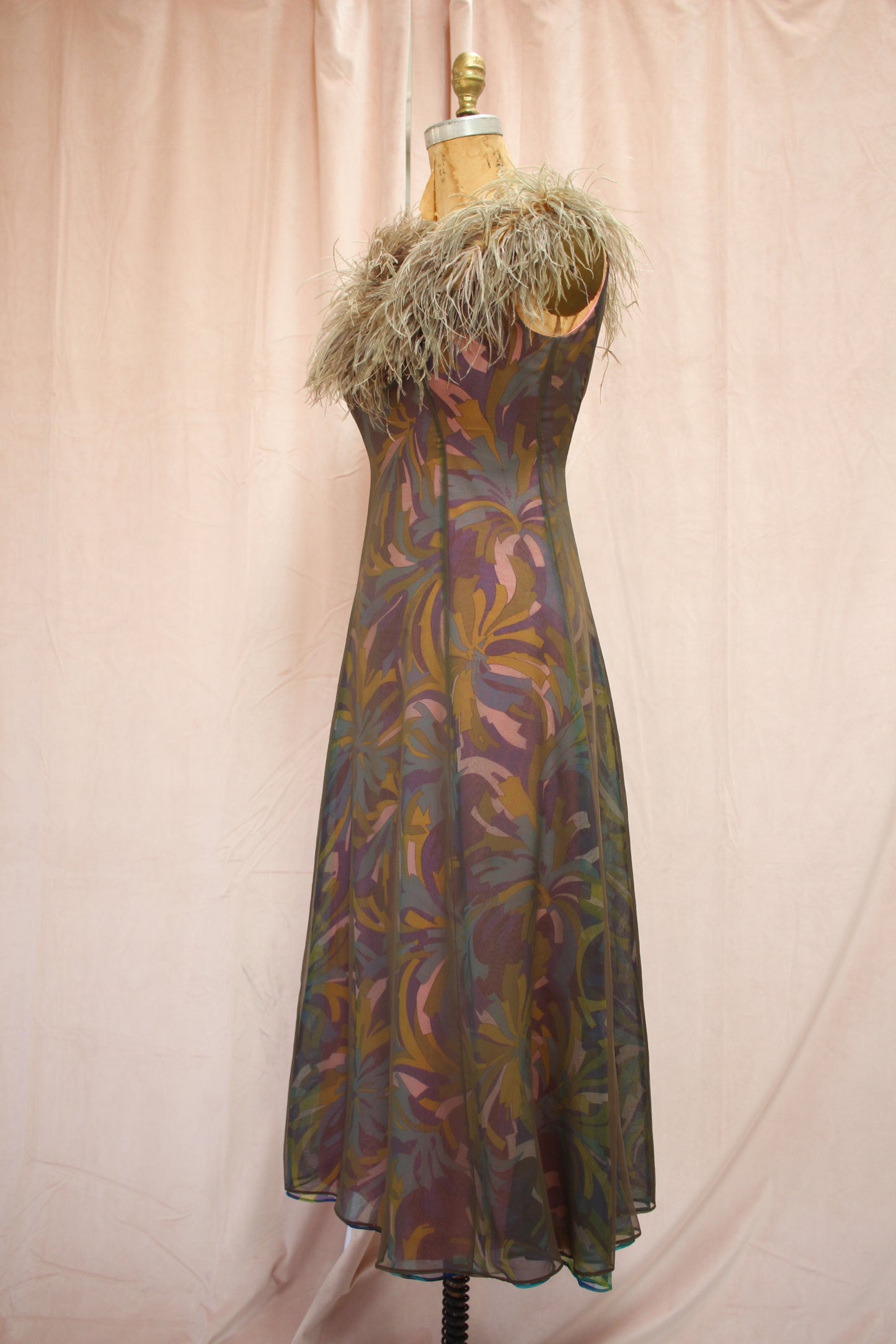 Jack Bryan Ostrich Feather Dress