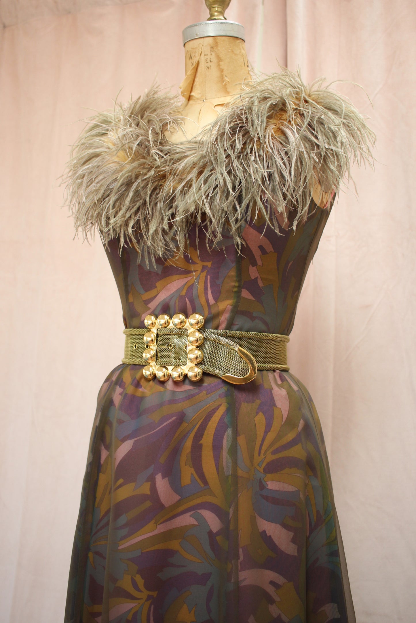 Jack Bryan Ostrich Feather Dress
