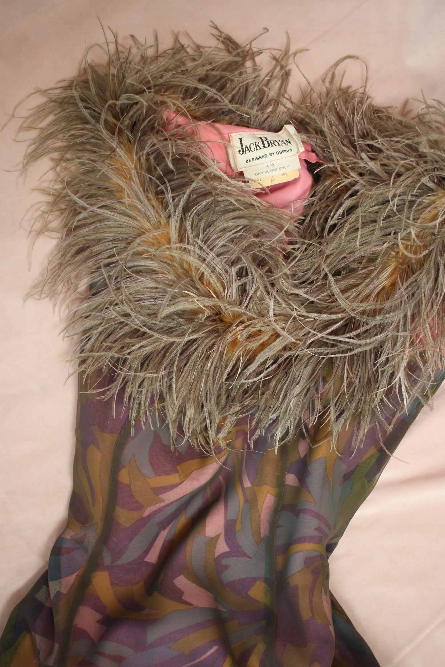 Jack Bryan Ostrich Feather Dress