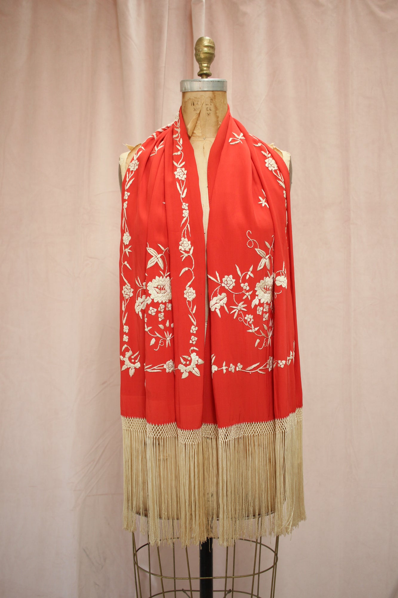 1920s Embroidered Shawl