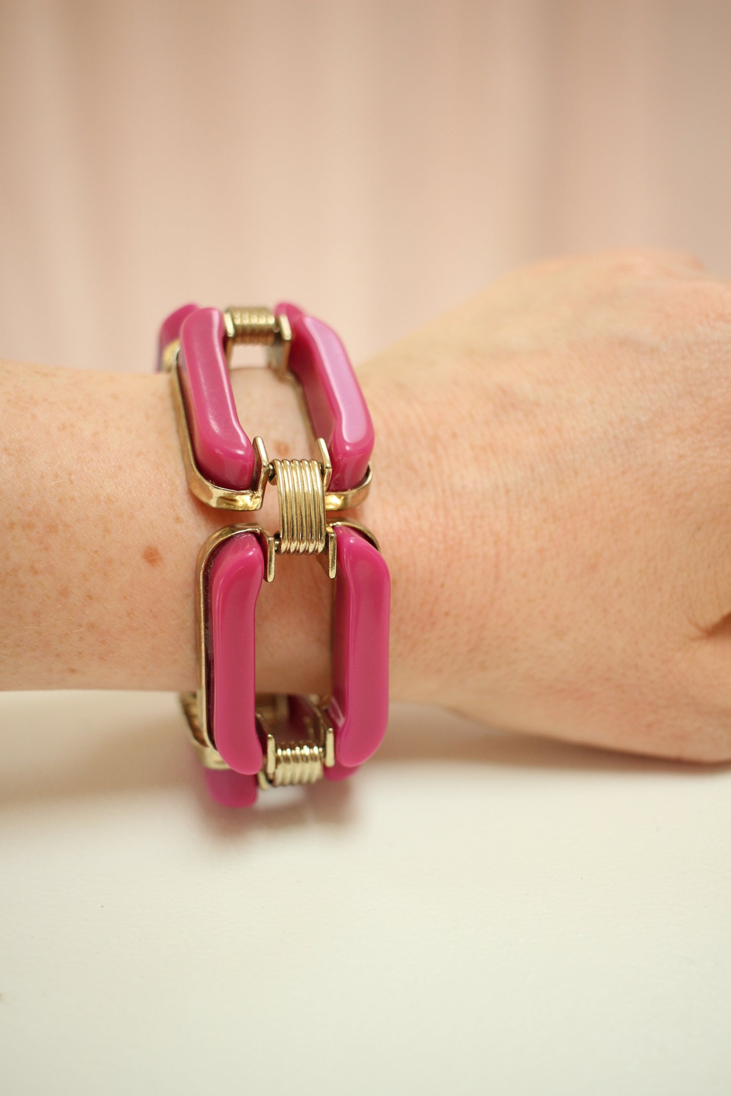 Hot Pink Lucite Bracelet