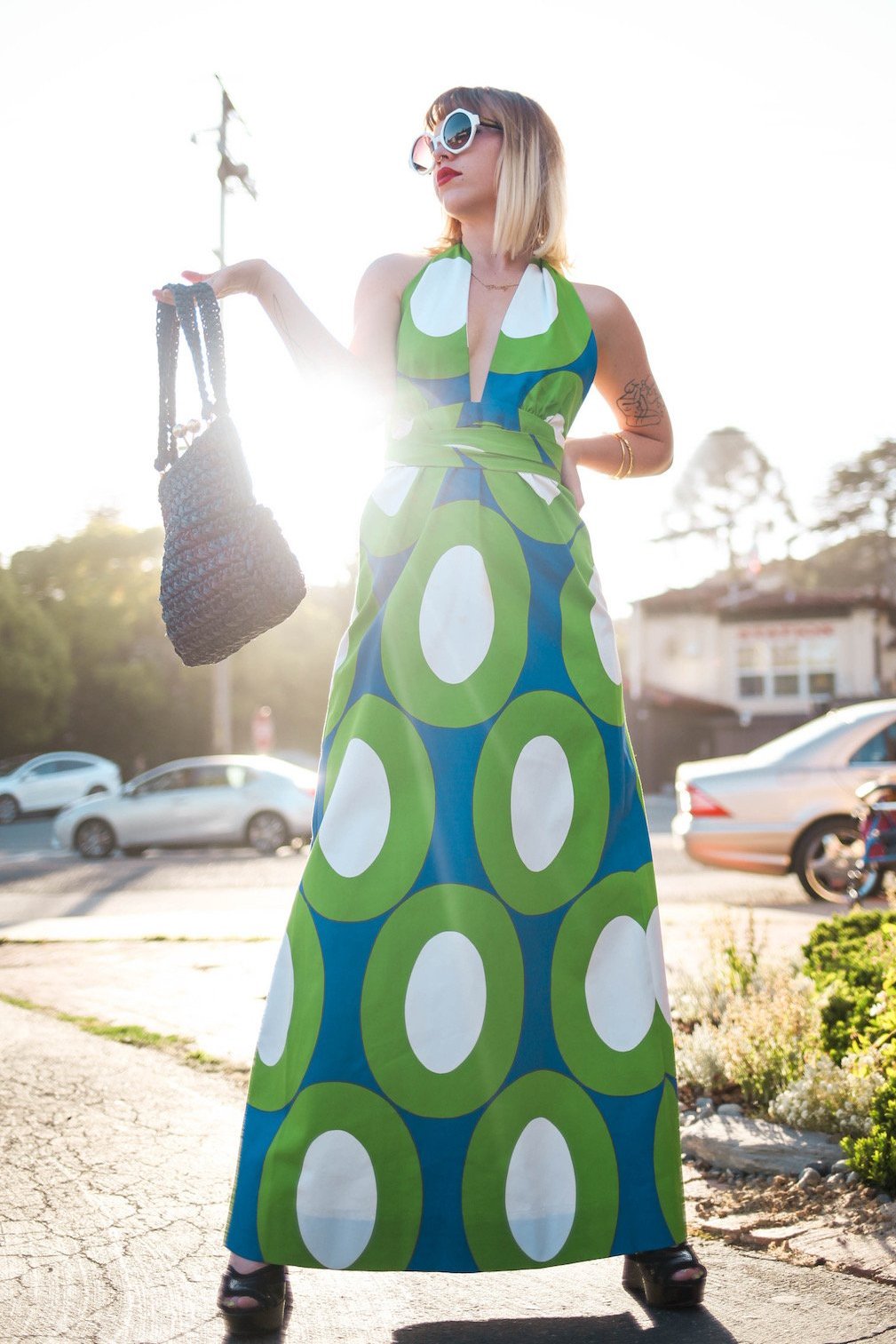 Rare Vintage Marimekko 'Melooni' Dot Print Wrap Halter Dress – Muse Rare Vintage Marimekko 'Melooni' Dot Print Wrap Halter Dress – Muse