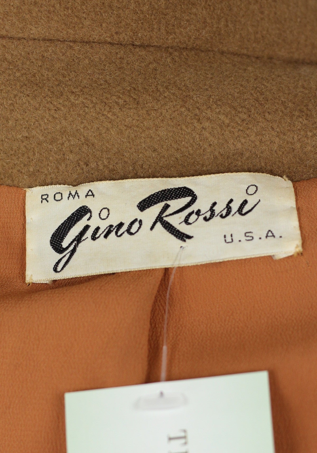 Fantastic 1960s Camel Wool A-Line Coat with Mock Neck