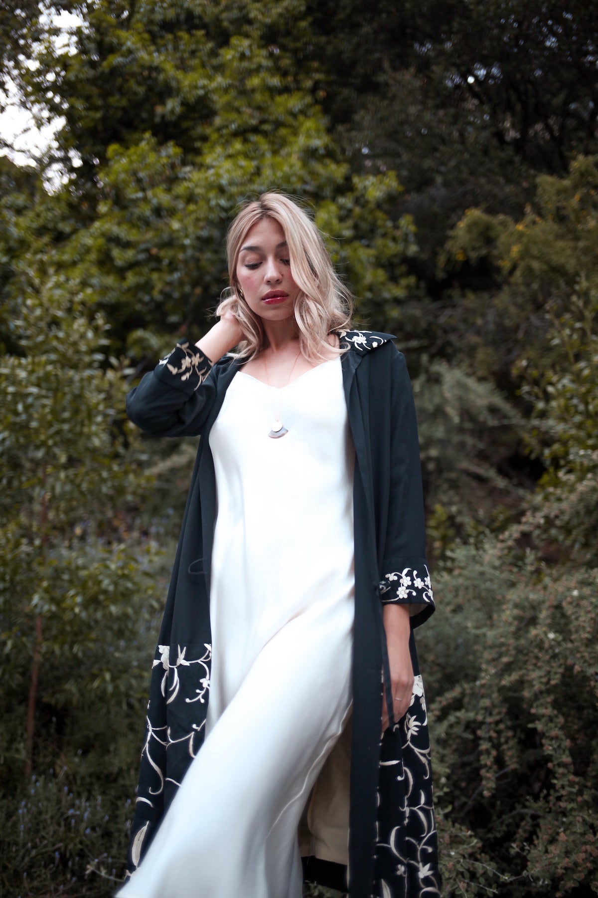 Vintage Bias Cut Silk Charmeuse Slip Dress