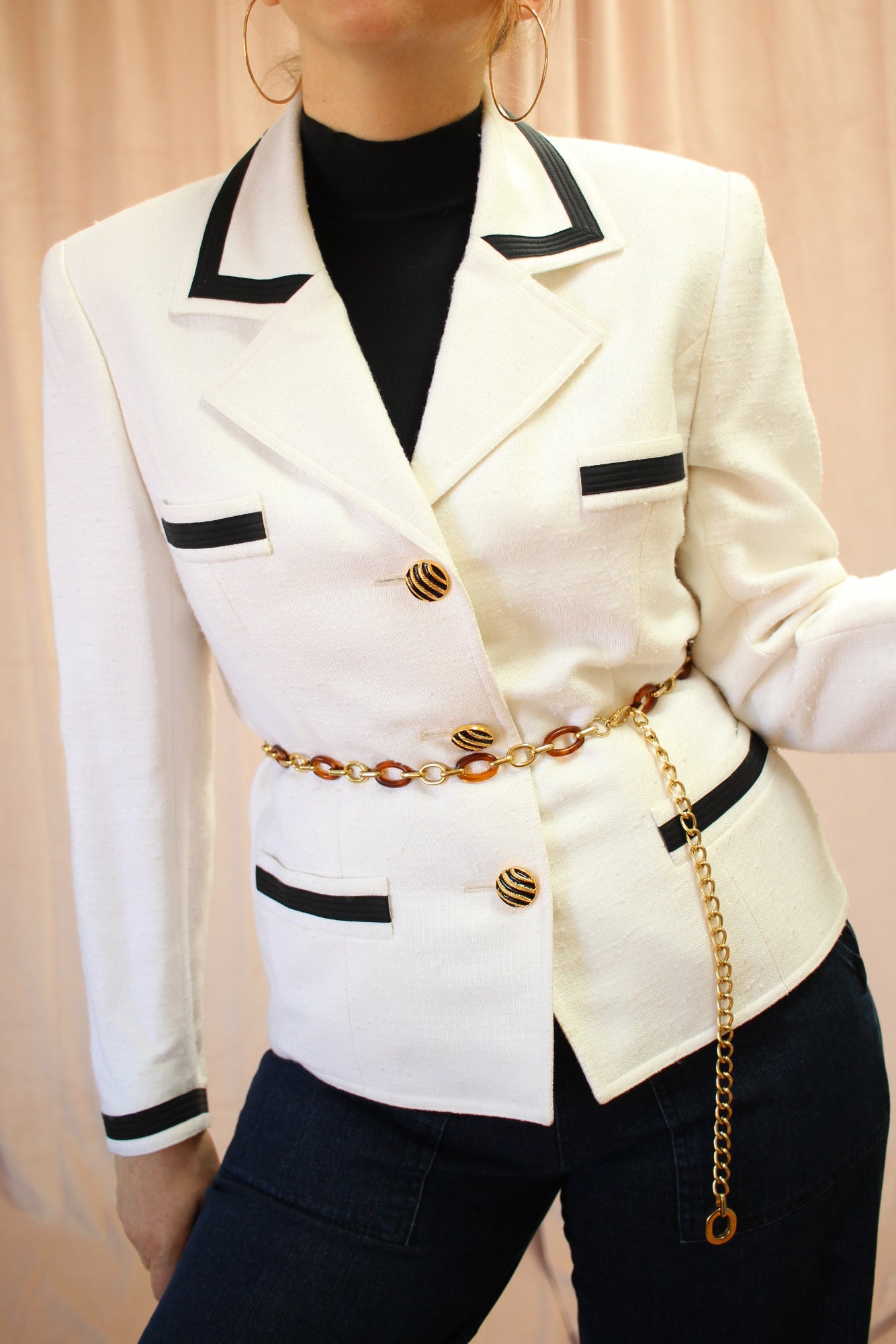 White chanel shop style jacket