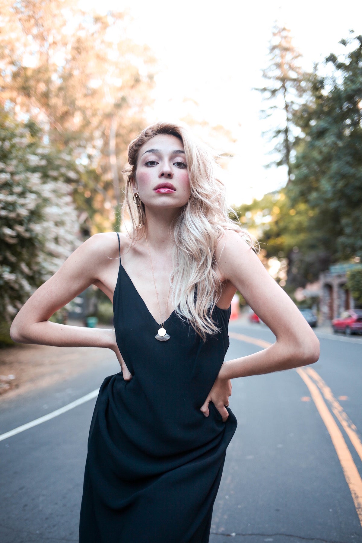 Vintage Bias Cut Black Slip Dress