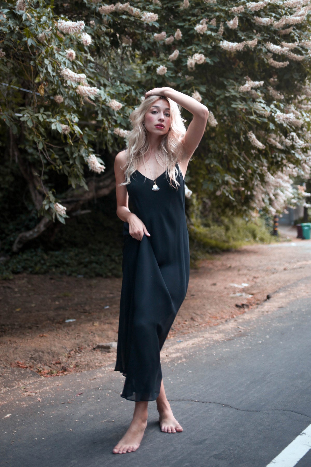 Vintage Bias Cut Black Slip Dress