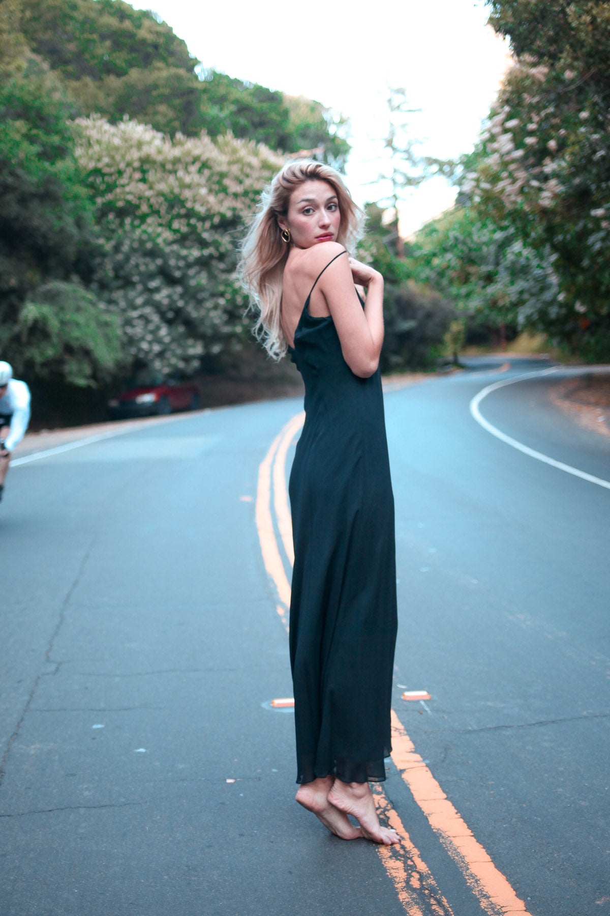 Vintage Bias Cut Black Slip Dress