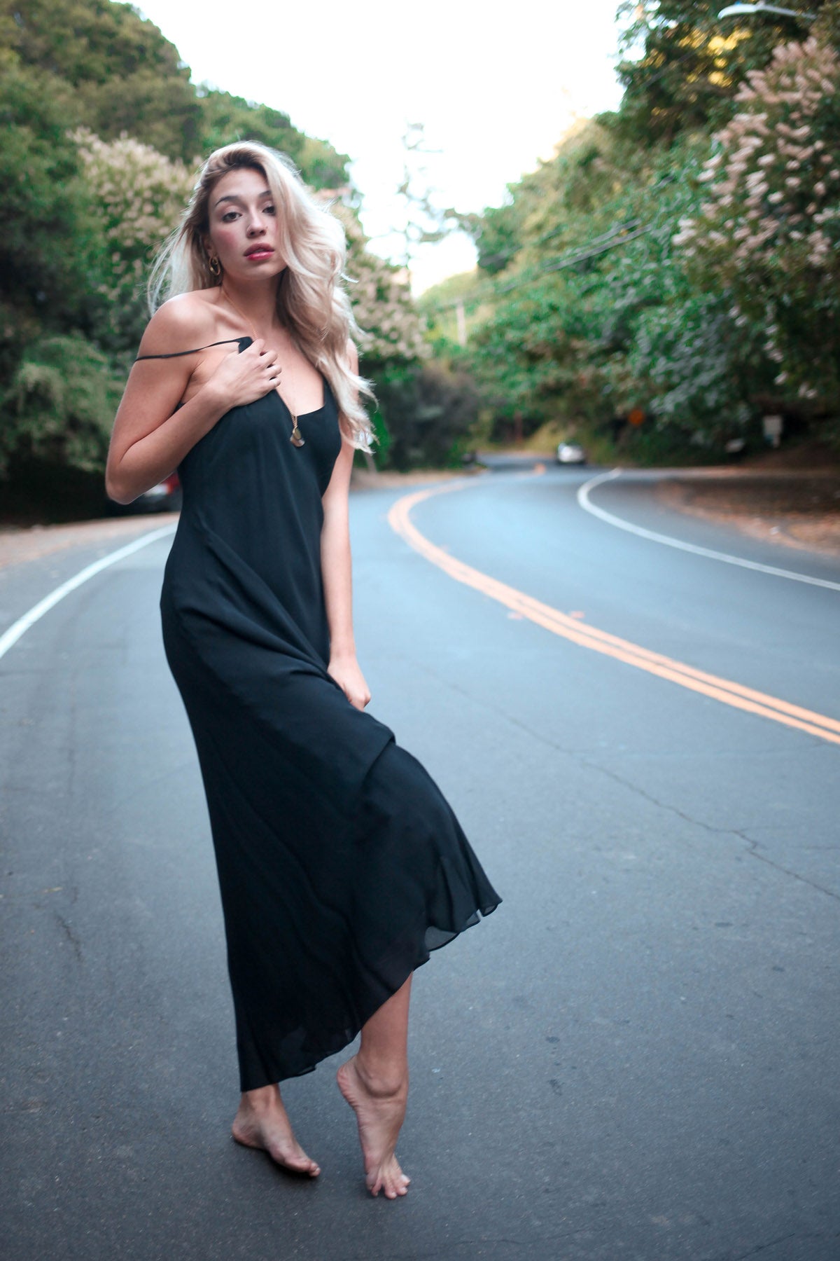 Vintage Bias Cut Black Slip Dress