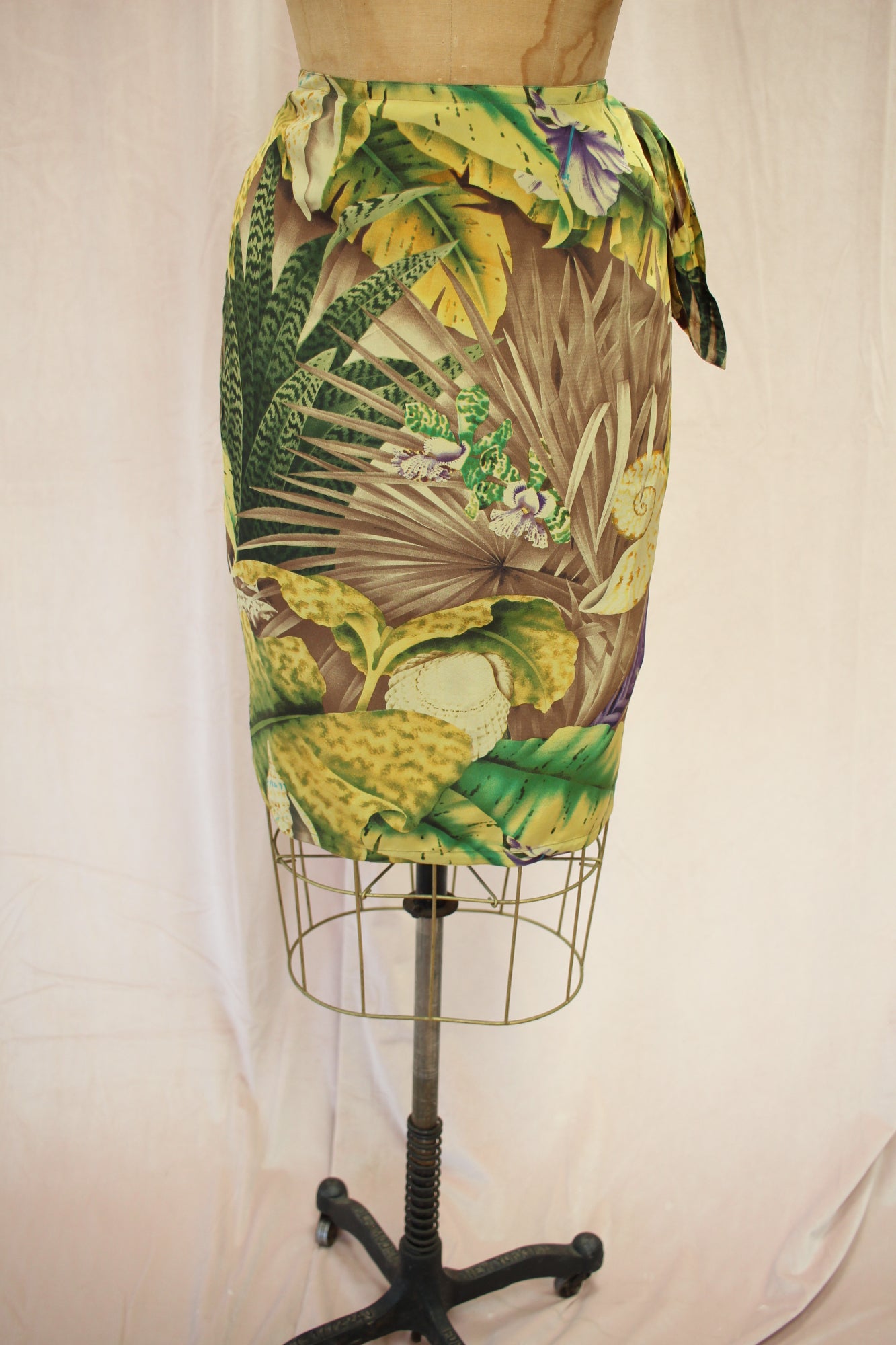 Ellen Tracy Vintage Tropical Wrap Skirt