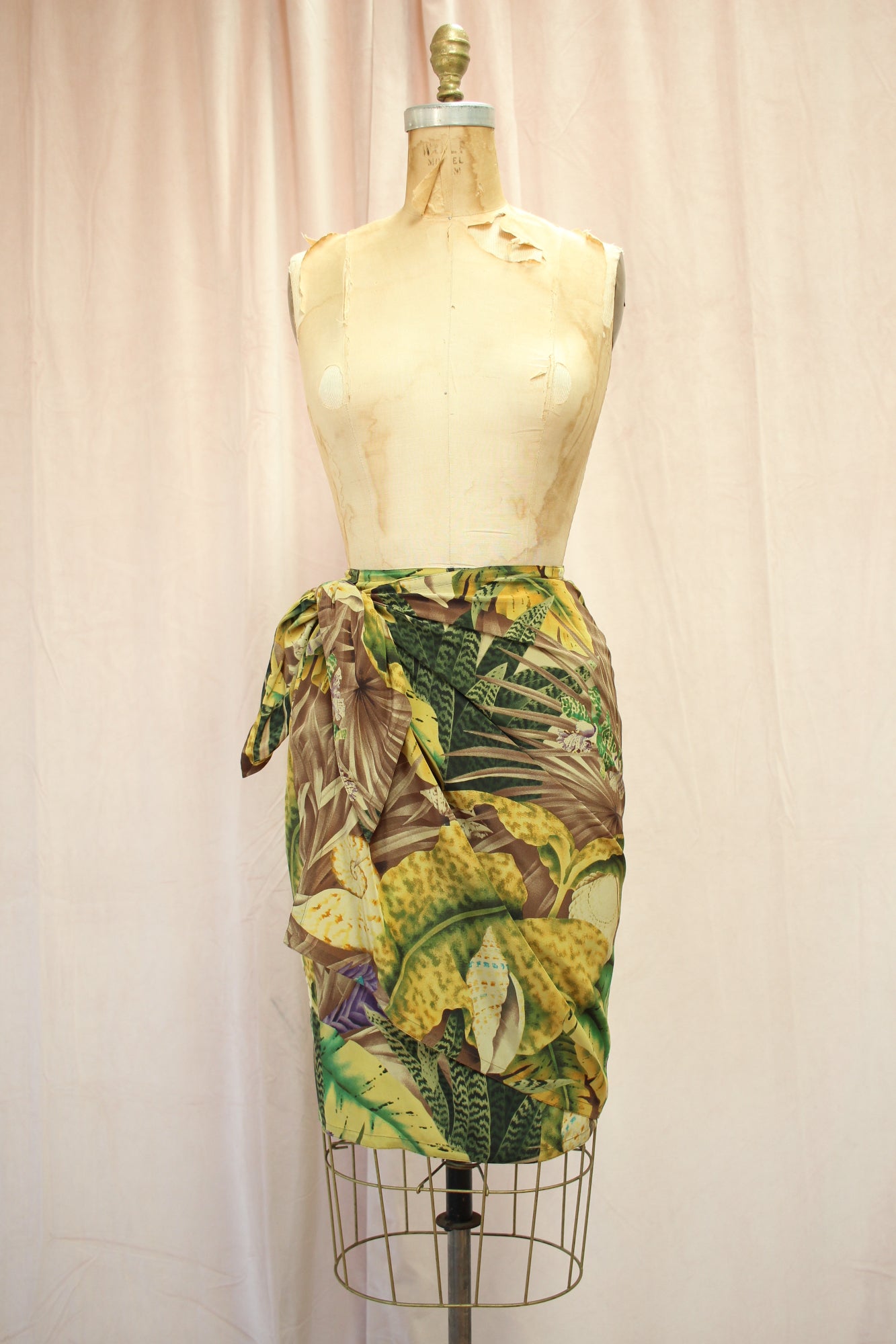 Ellen Tracy Vintage Tropical Wrap Skirt