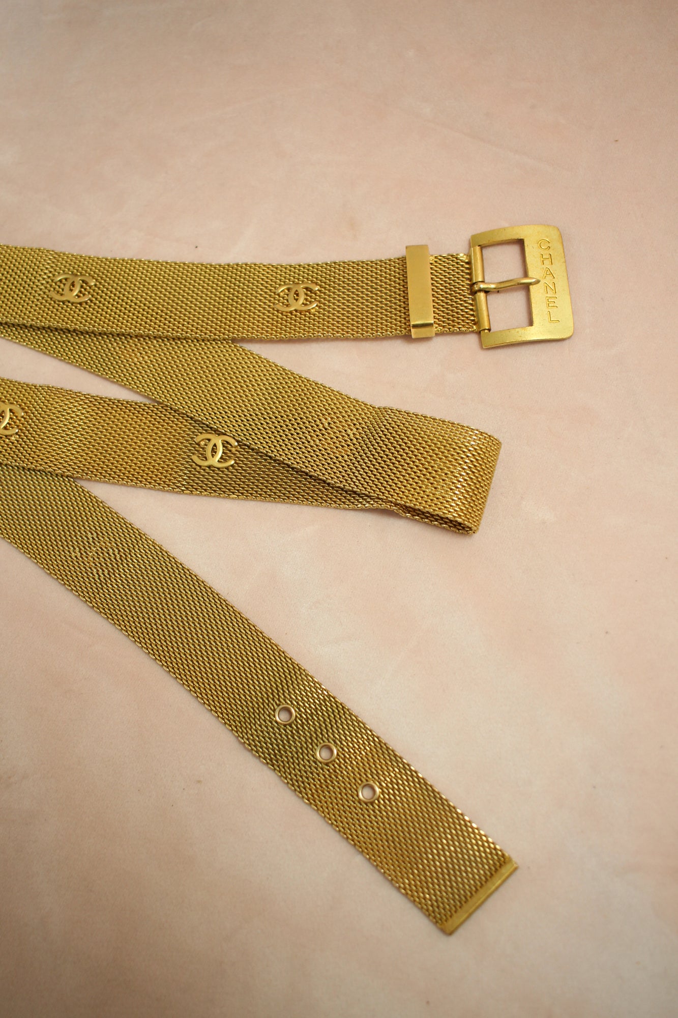 Chanel Iconic 1994 CC Logo Vintage Mesh Belt