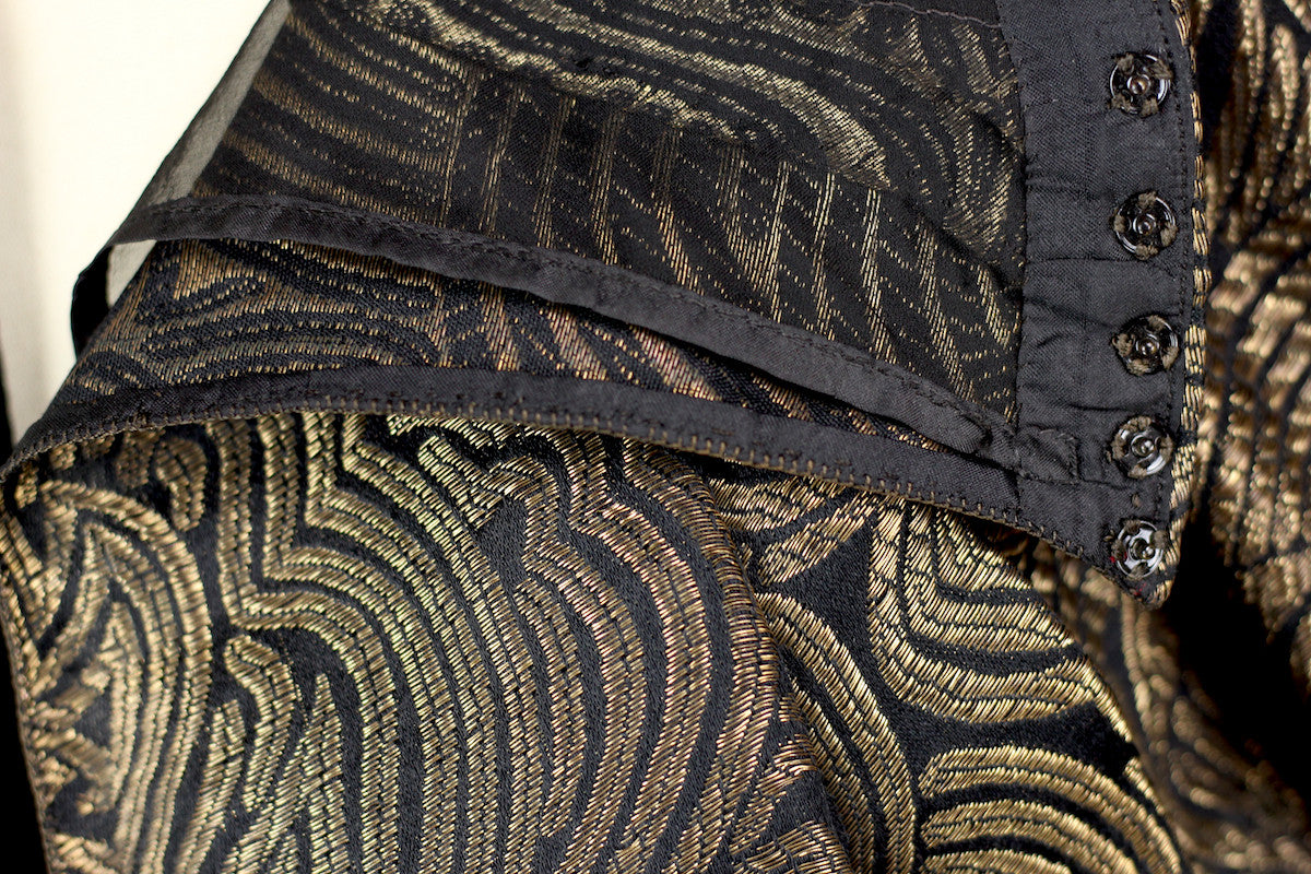 Rare 1920s Gold Lamé and Silk Velvet Dinner Dress