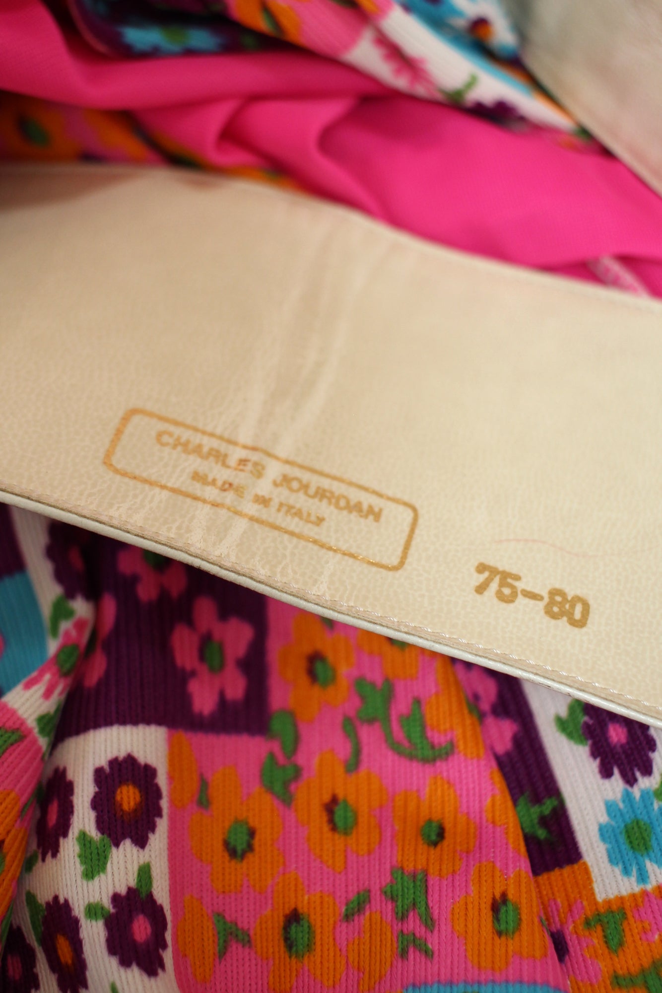 Patchwork Print 60s Hot Pink Dress