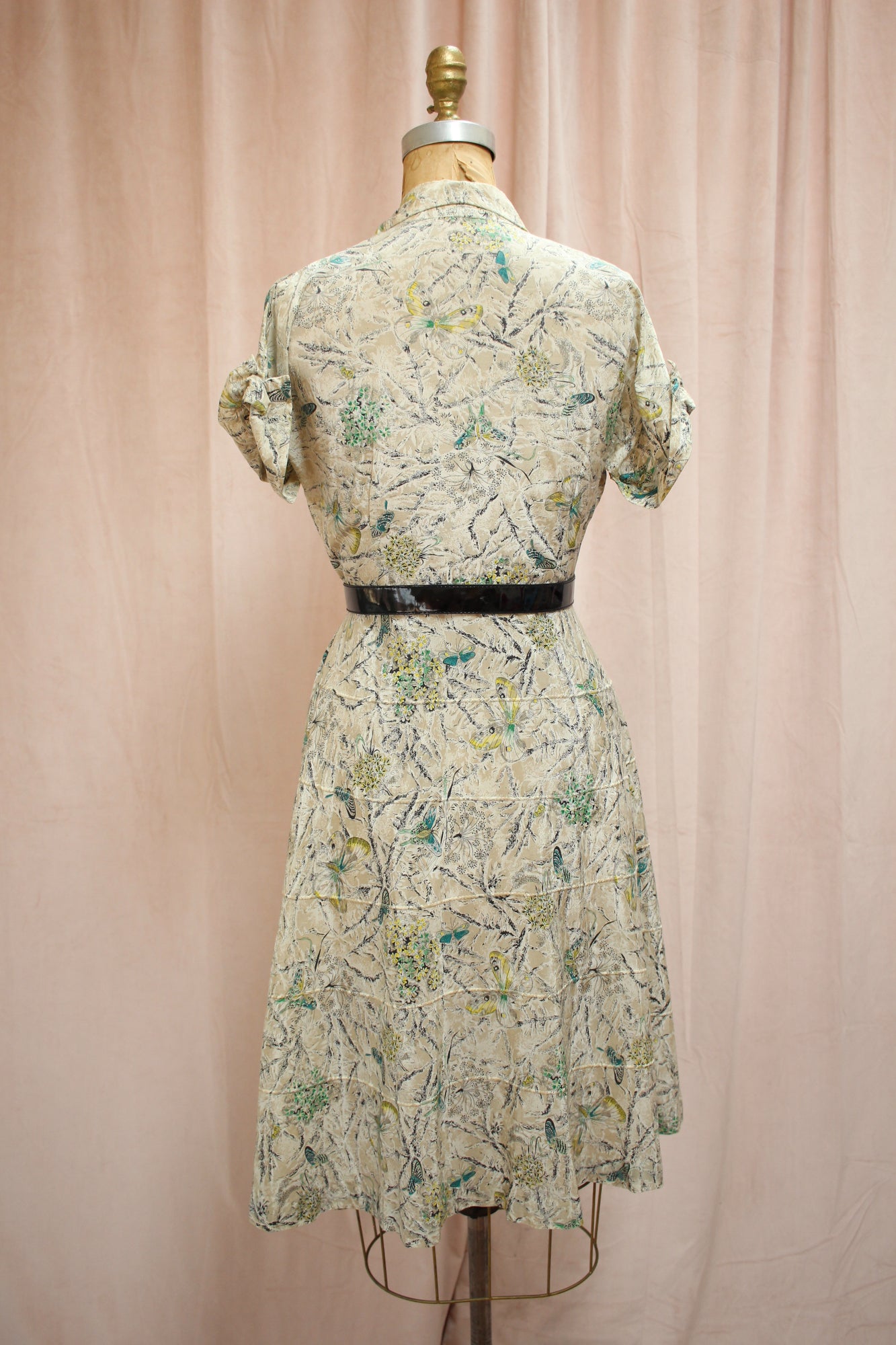 1940s Butterfly Print Summer Dress
