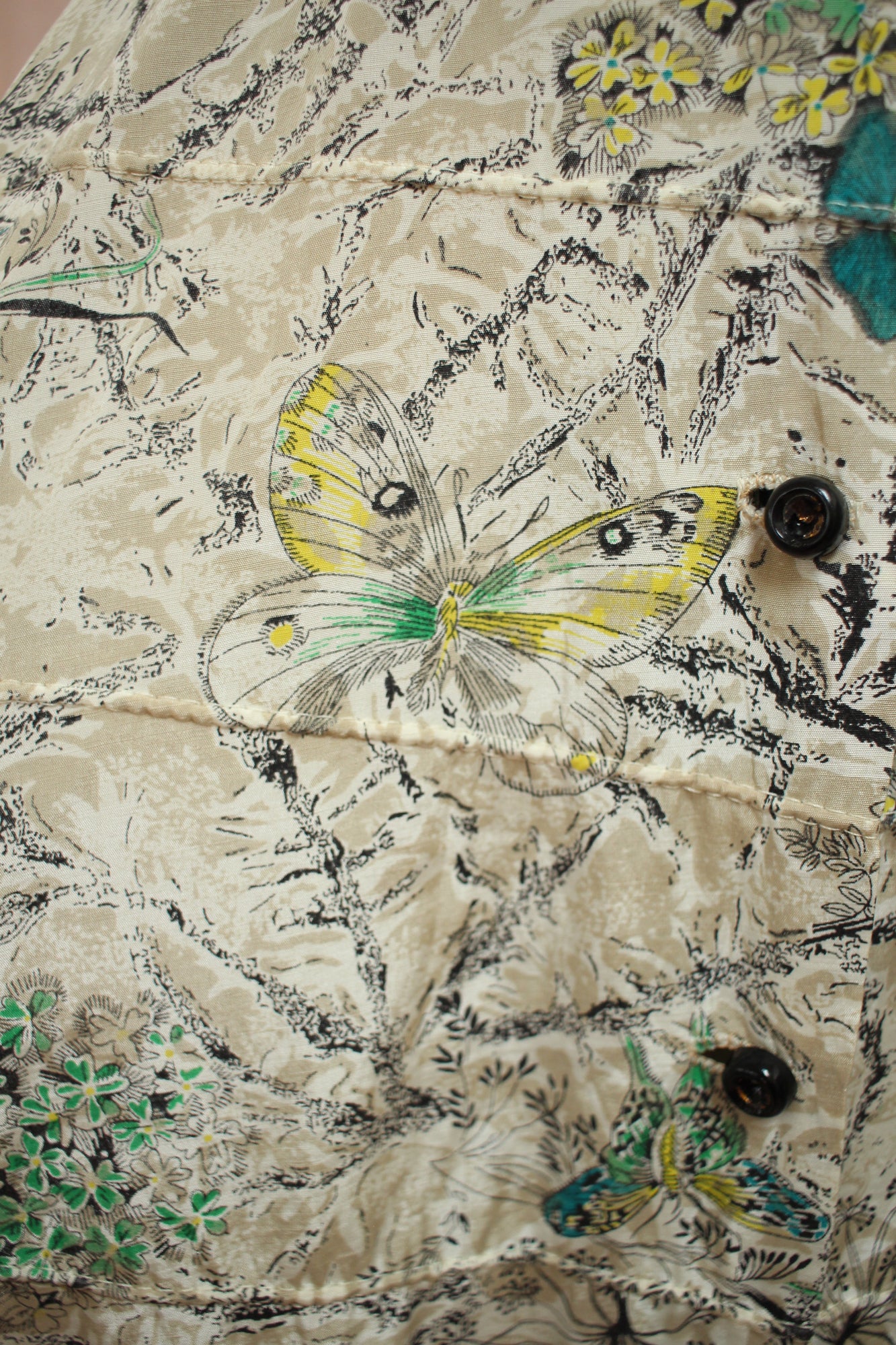 1940s Butterfly Print Summer Dress
