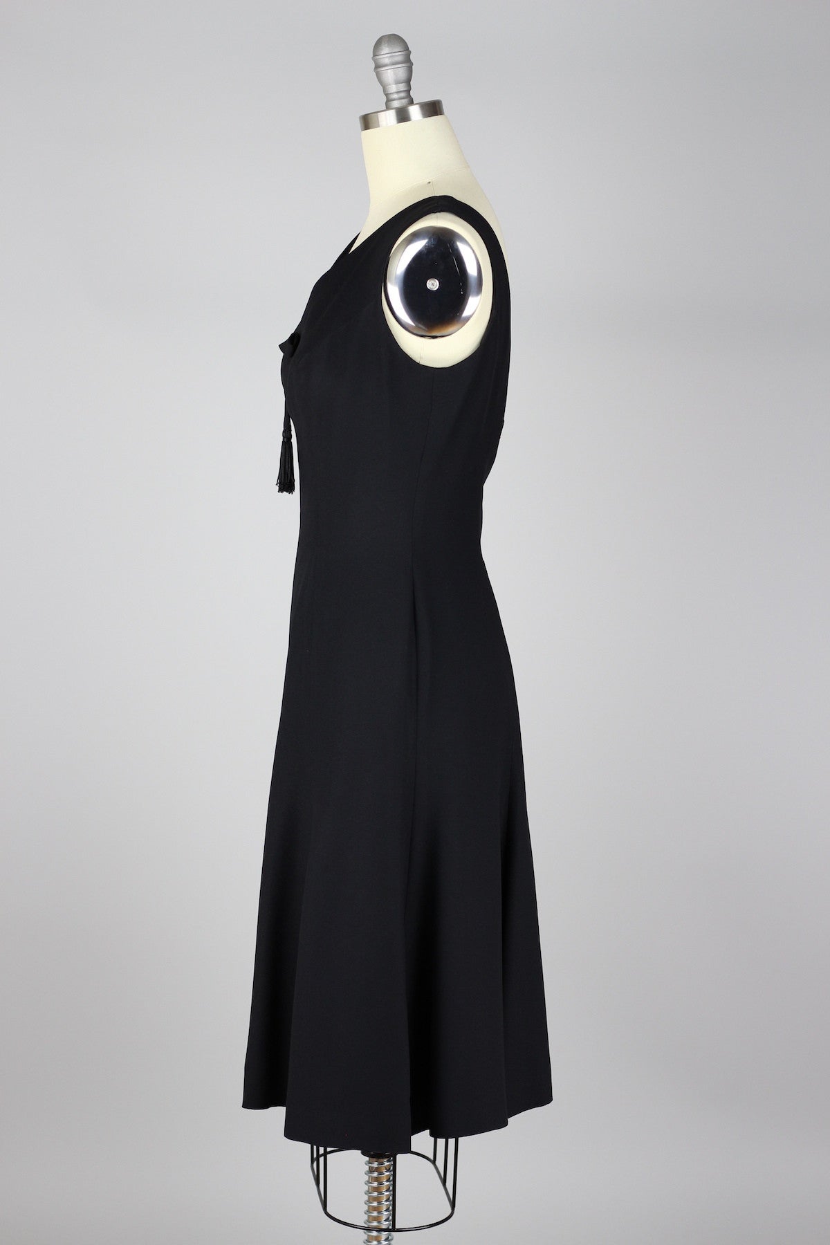 Elegant 1960s Black Crepe Cocktail Dress