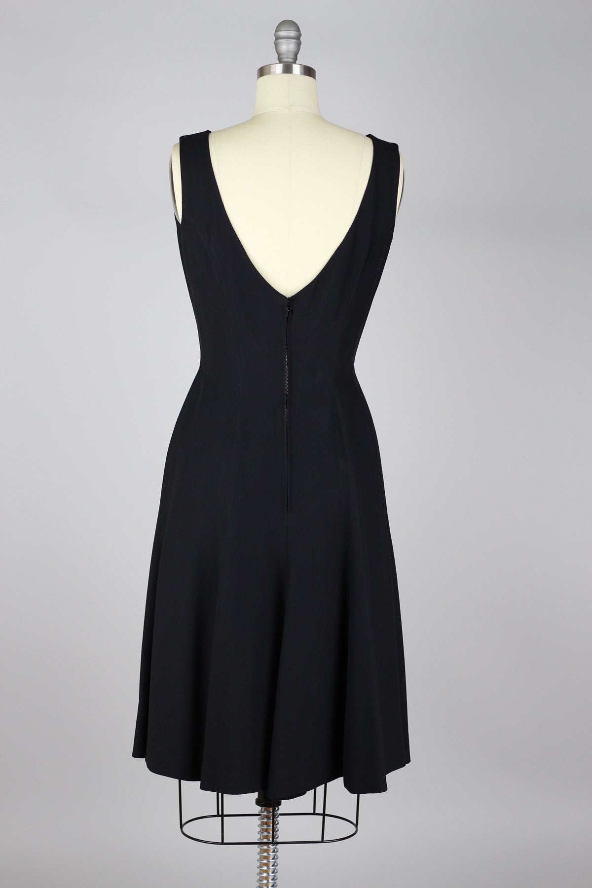 Elegant 1960s Black Crepe Cocktail Dress