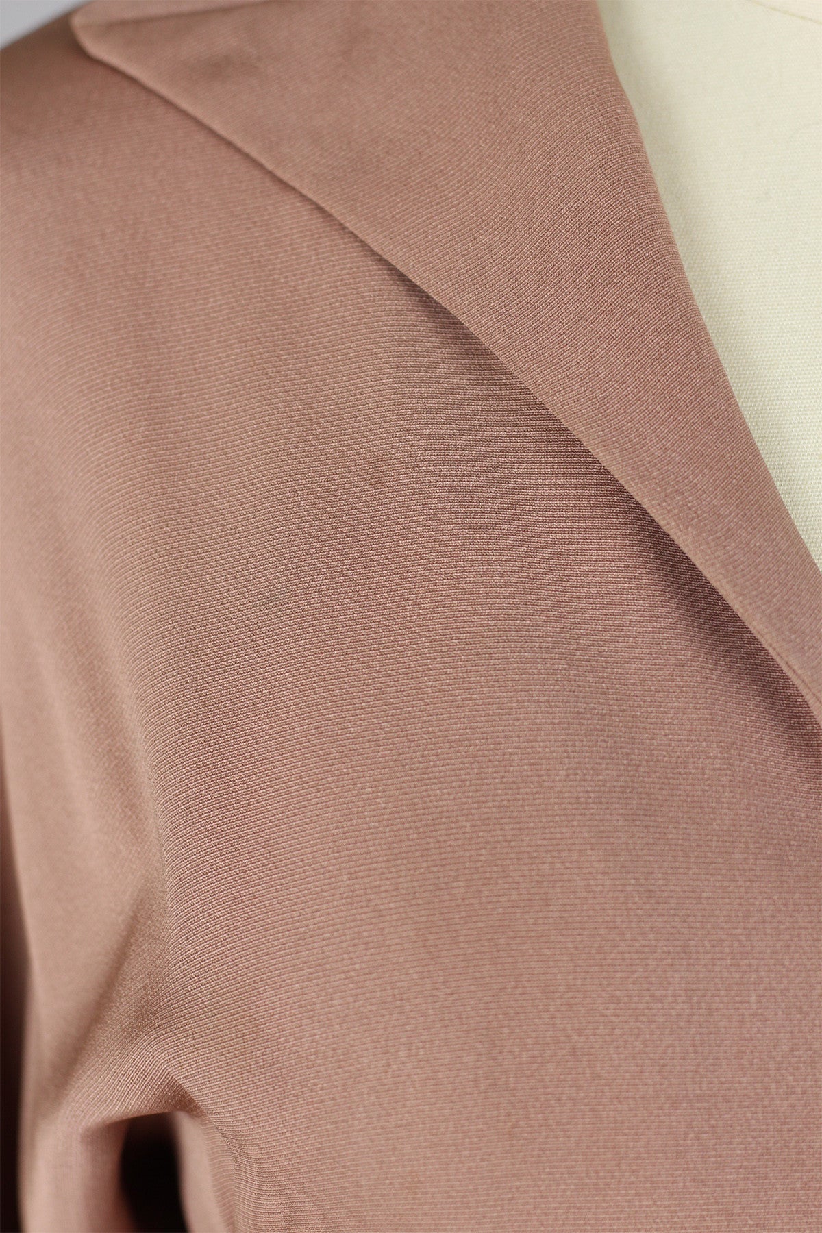 Exquisite 1940s to 1950s Rose Taupe Draped Rayon Crepe Cocktail Dress