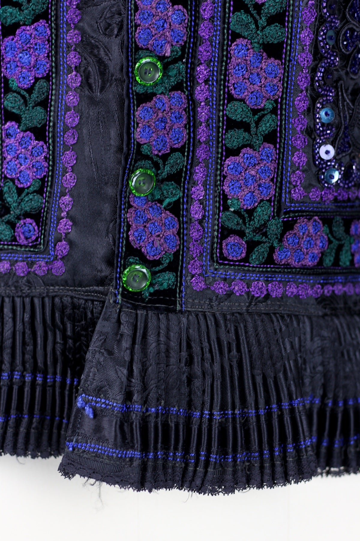 Vintage Black Brocade Hungarian Bohemian Jacket