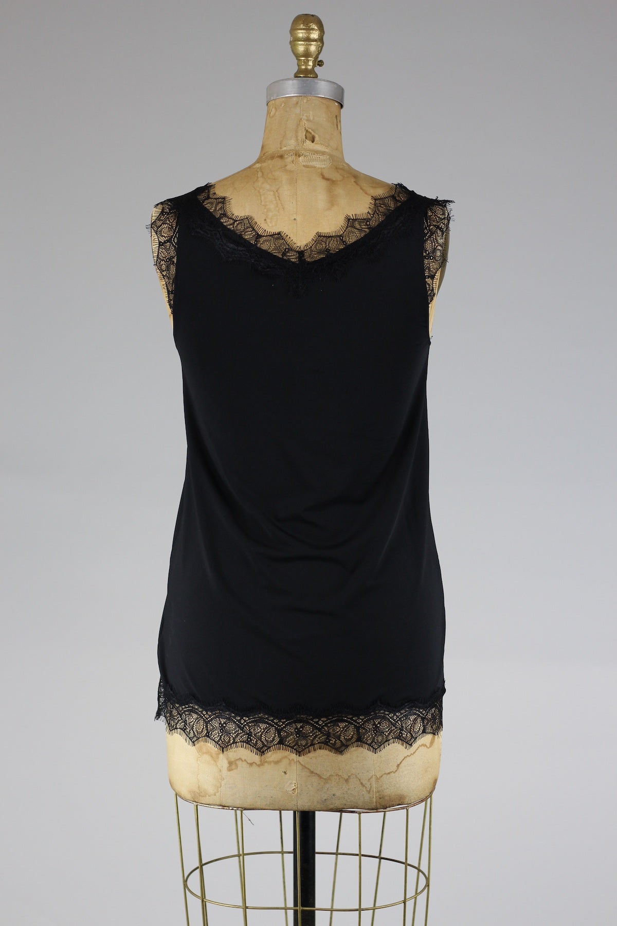 Rosemunde Chantilly Lace Tank in Black