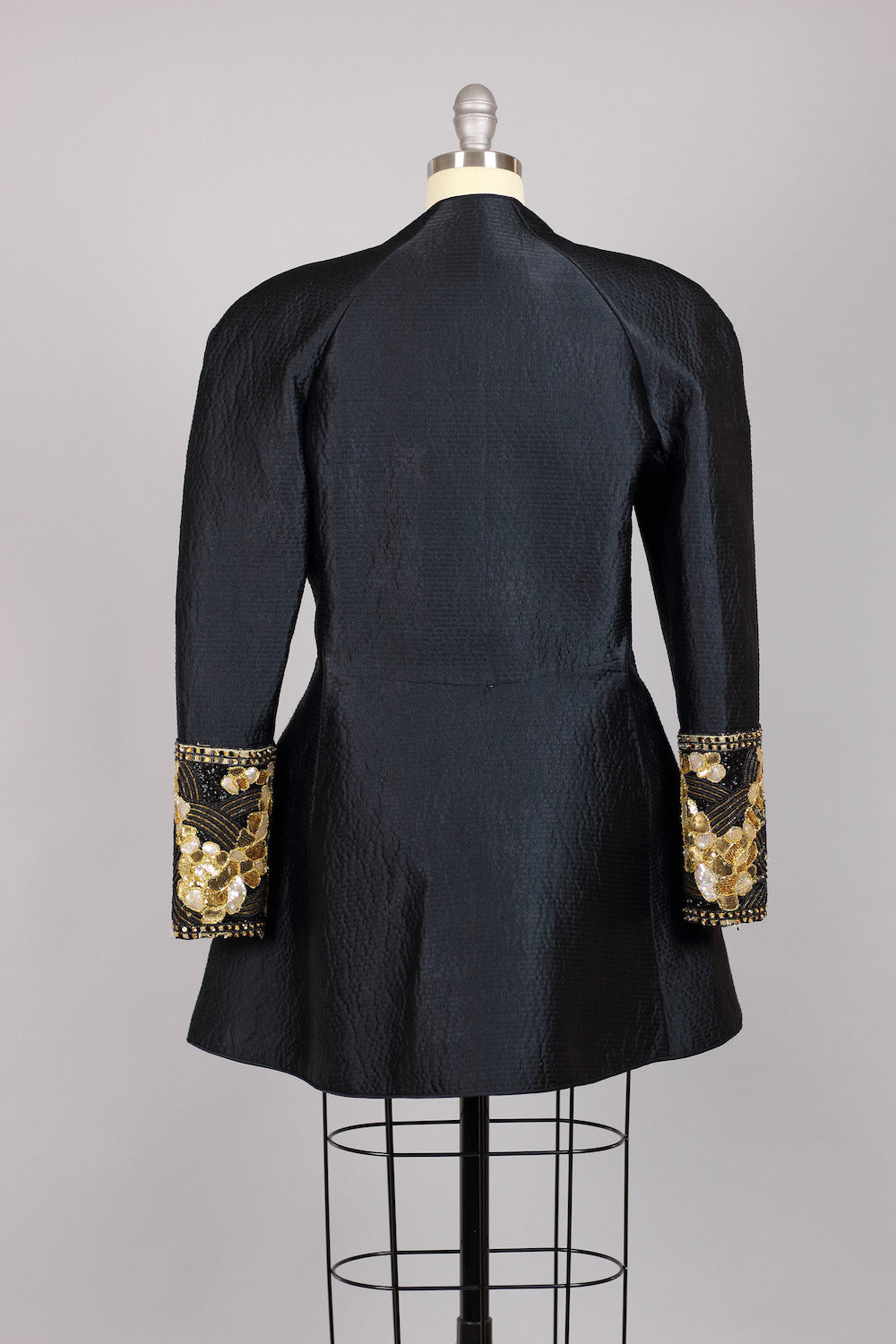 Vintage Mary McFadden Beaded Silk Peplum Jacket