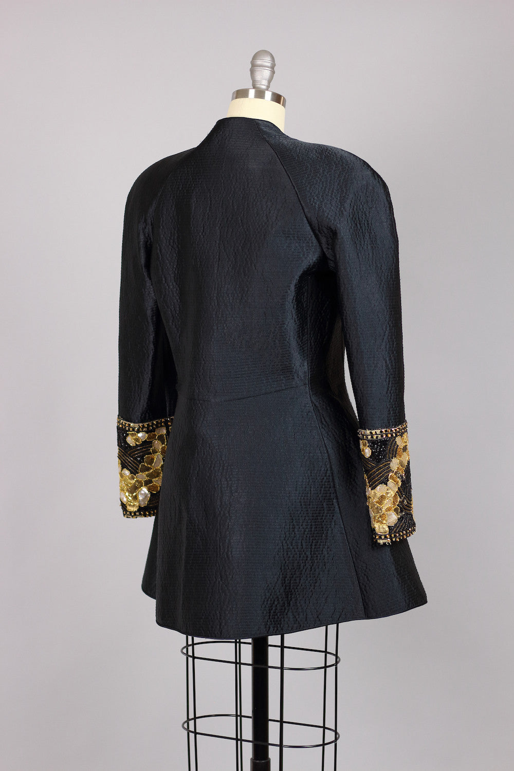 Vintage Mary McFadden Beaded Silk Peplum Jacket