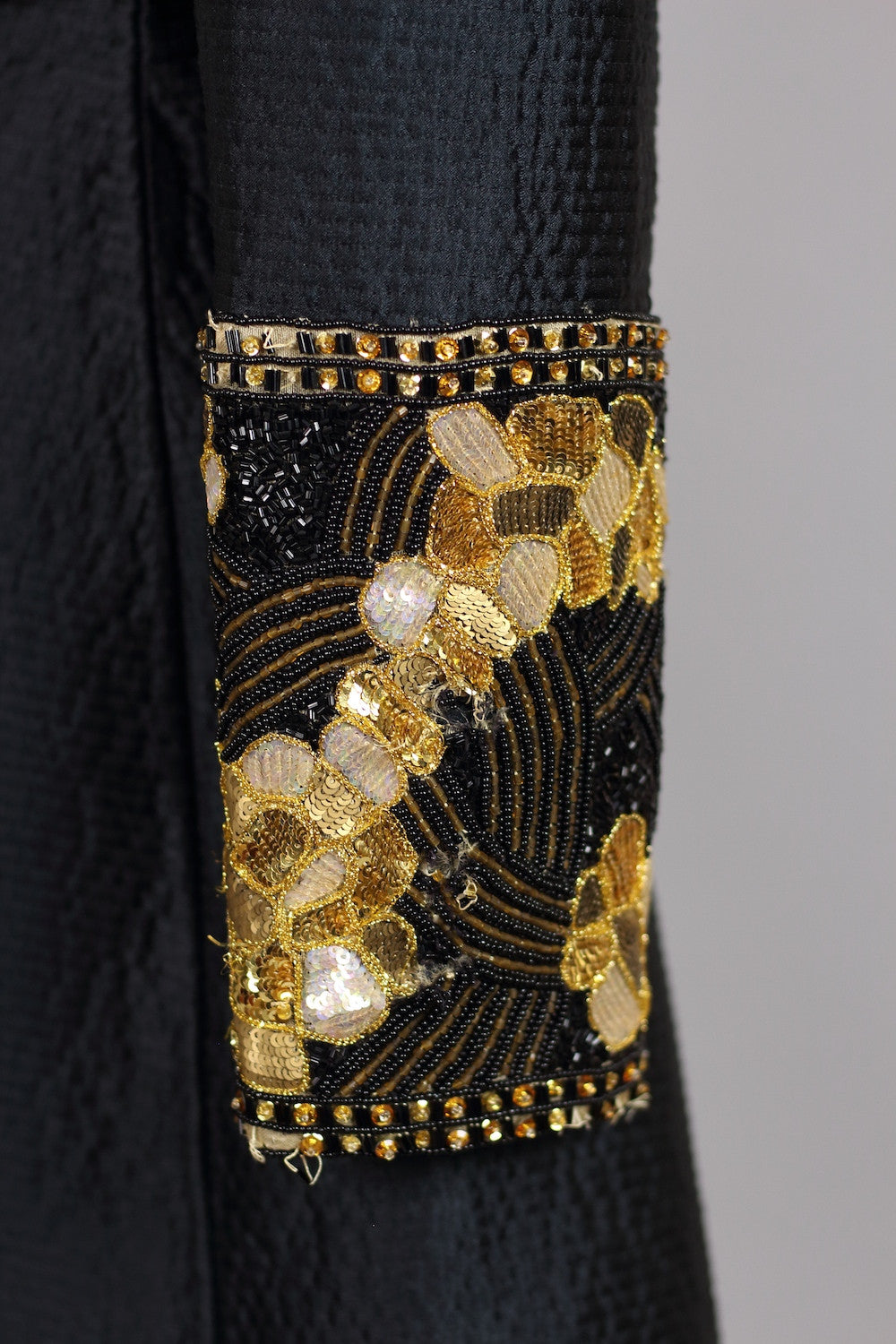 Vintage Mary McFadden Beaded Silk Peplum Jacket