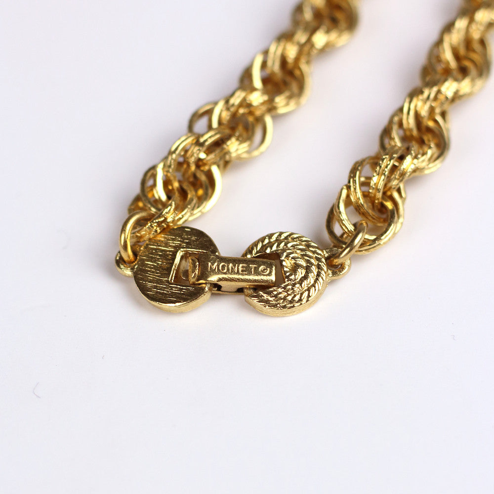 Monet Gold Tone Tassel Necklace & Bracelet Set