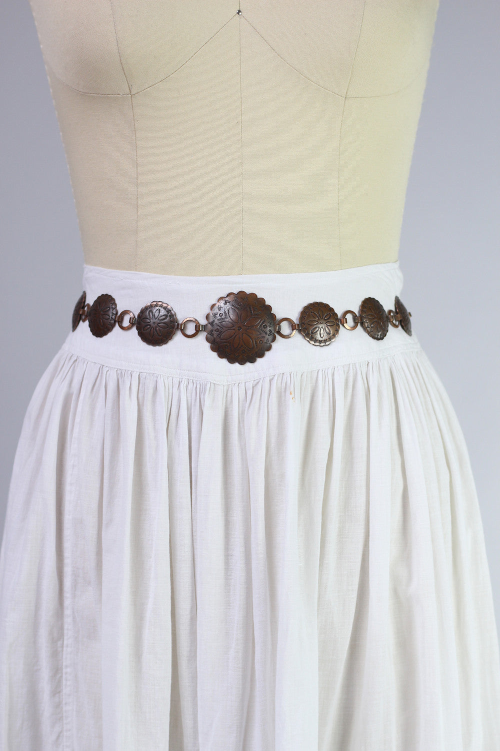 Vintage Navajo Handmade Copper Concho Belt