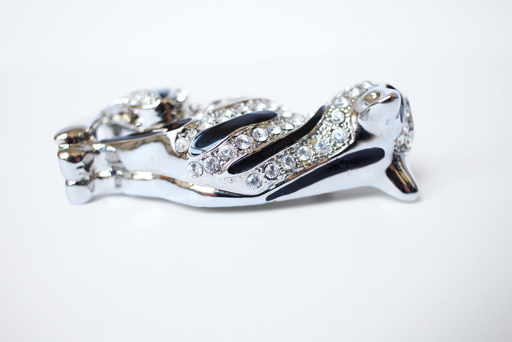 Oversized Vintage Rhinestone Panther Jaguar Brooch