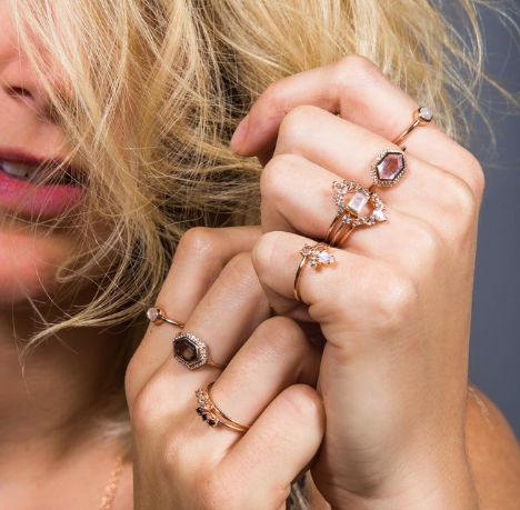 LA Kaiser Smoky Quartz Rose Gold Ring