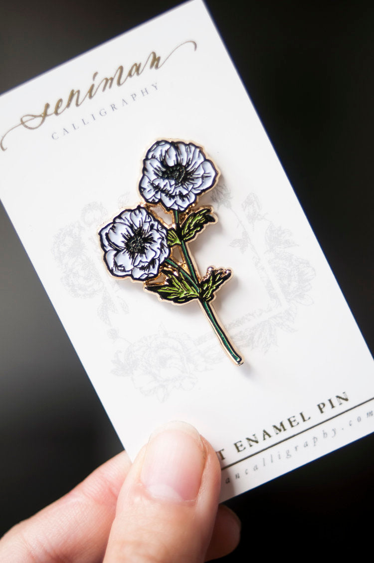 Anemone Flower Enamel Pin