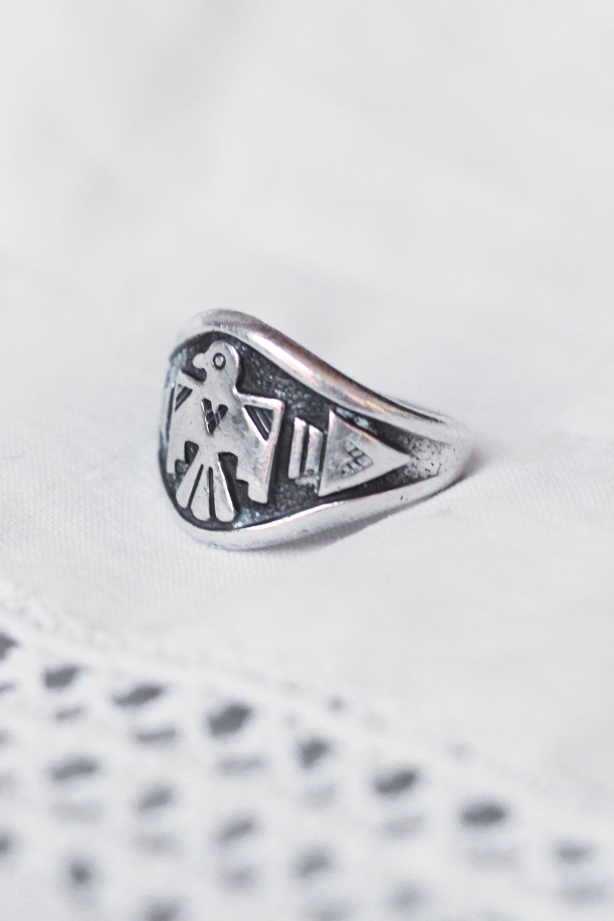 Sterling Silver Vintage Navajo Thunderbird Ring