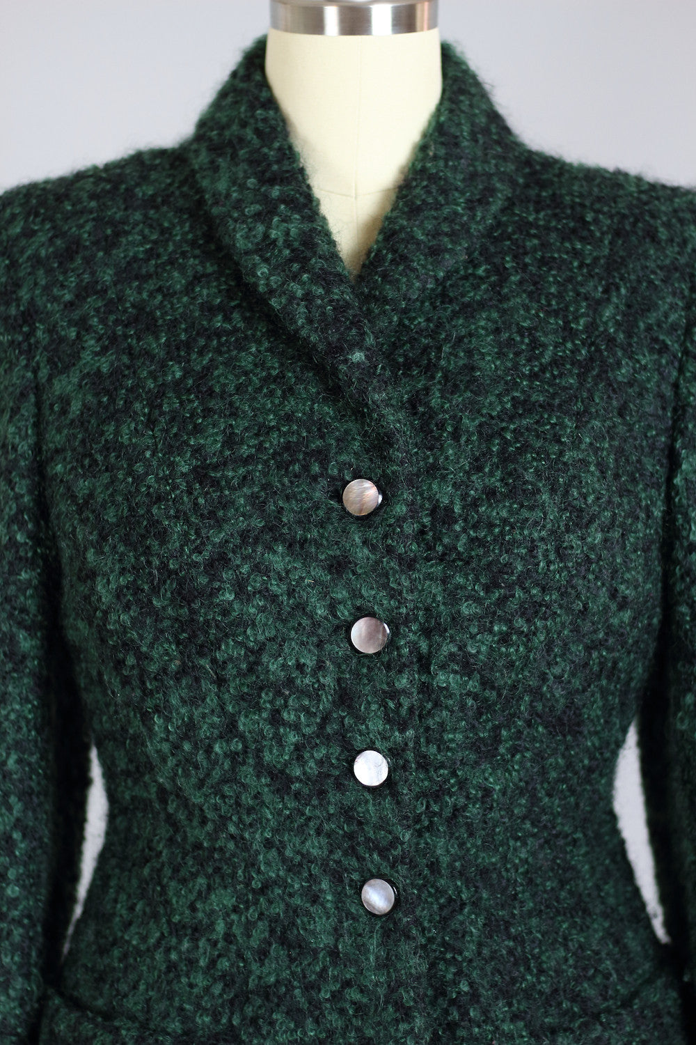 Fabulous 1940s Hunter Green Mohair Jacket