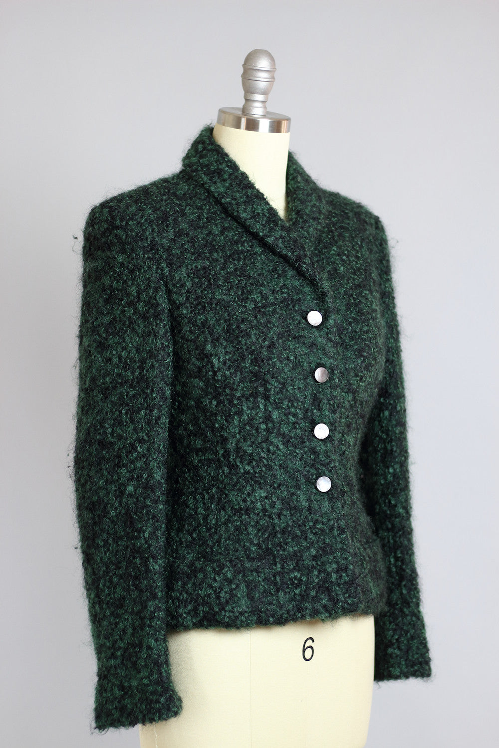 Fabulous 1940s Hunter Green Mohair Jacket