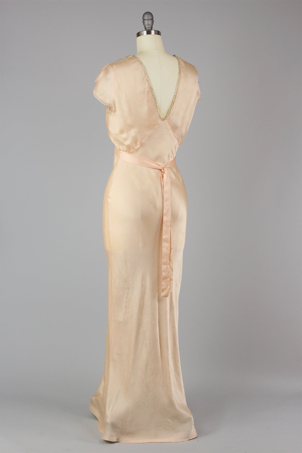 1930s French Silk Charmeuse Night Gown Rare Lingerie