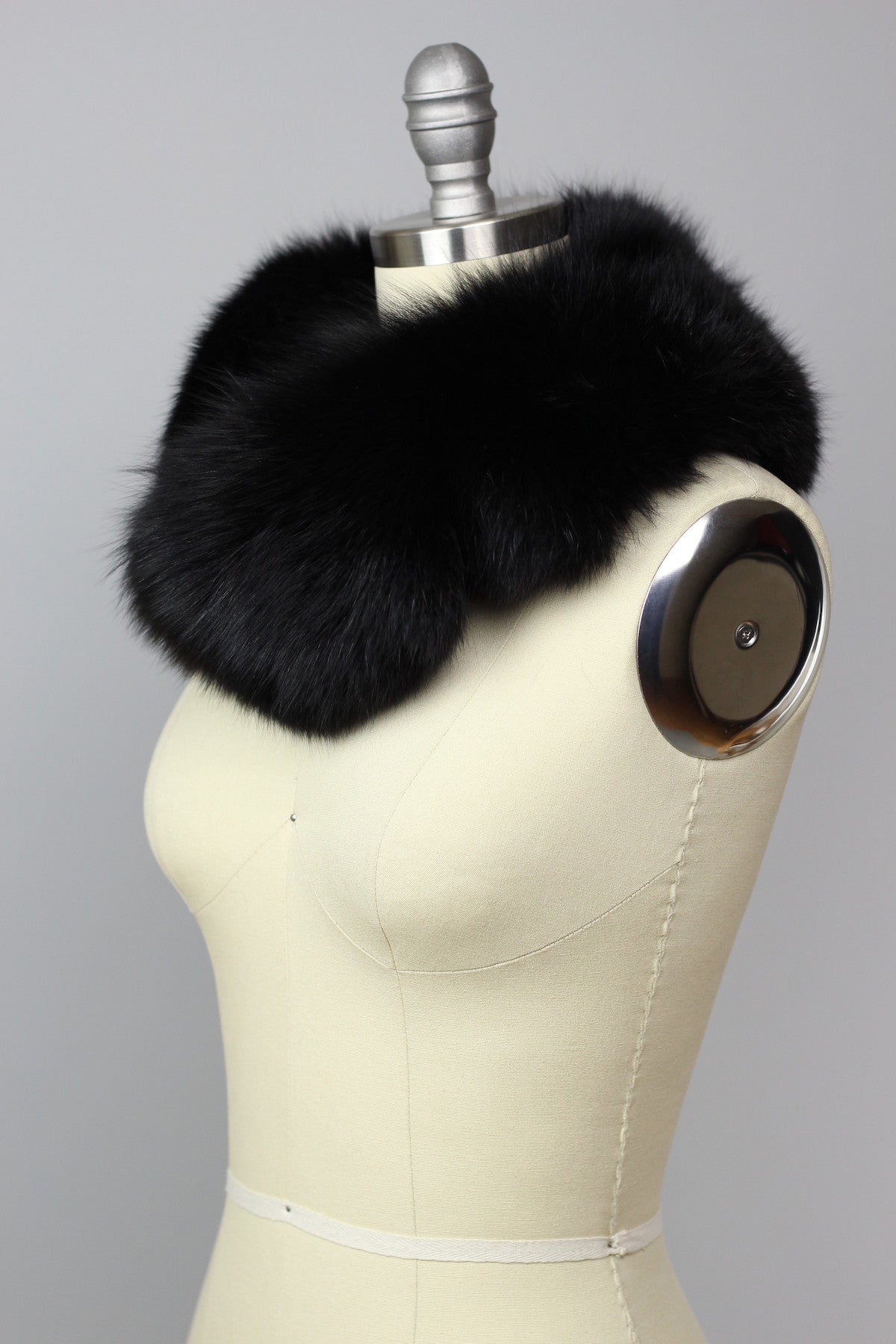 Perfect Vintage Black Fox Fur Collar Wrap