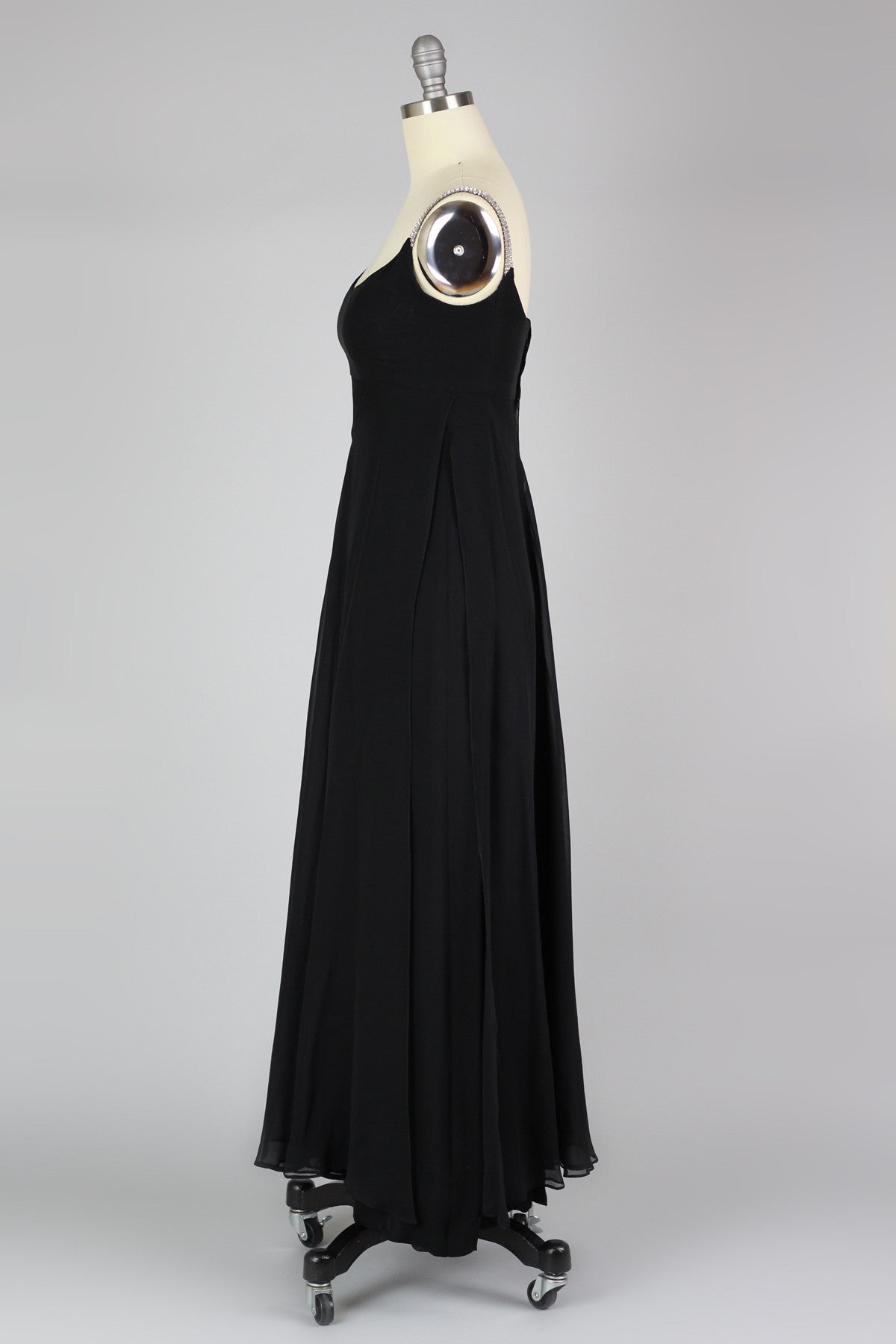 Important 1950s Early 60s Adele Simpson Silk Chiffon and Rhinestone Gown