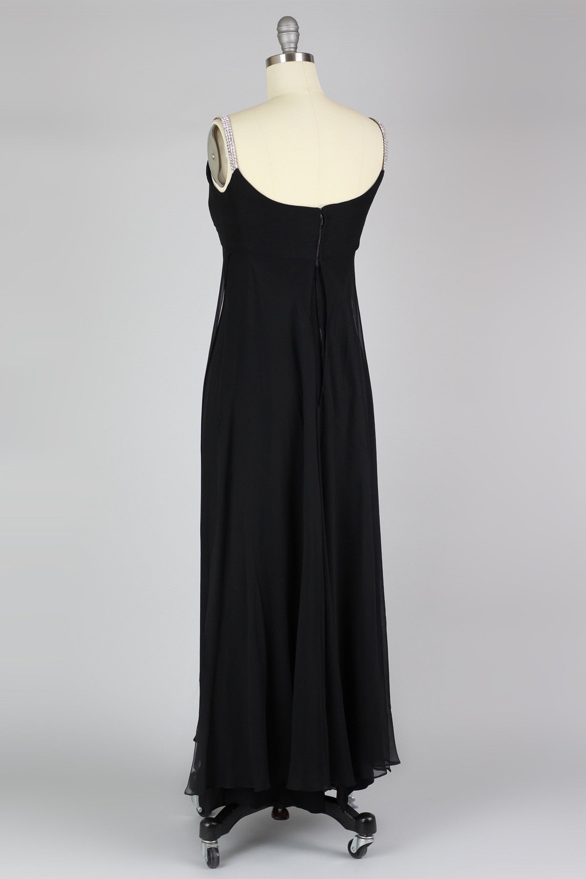 Important 1950s Early 60s Adele Simpson Silk Chiffon and Rhinestone Gown