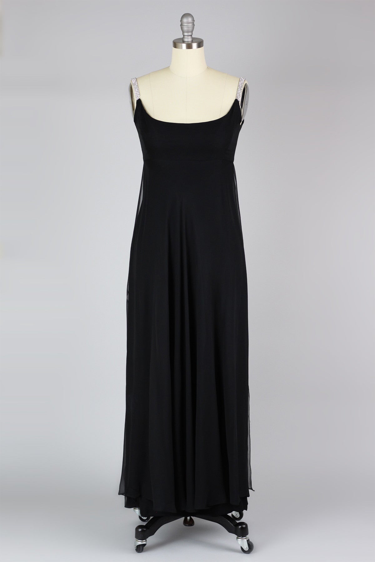 Important 1950s Early 60s Adele Simpson Silk Chiffon and Rhinestone Gown