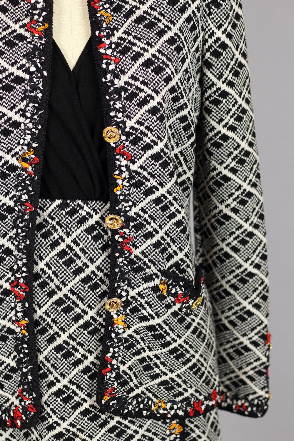 Vintage 1960s Adolfo Herringbone Wool Suit