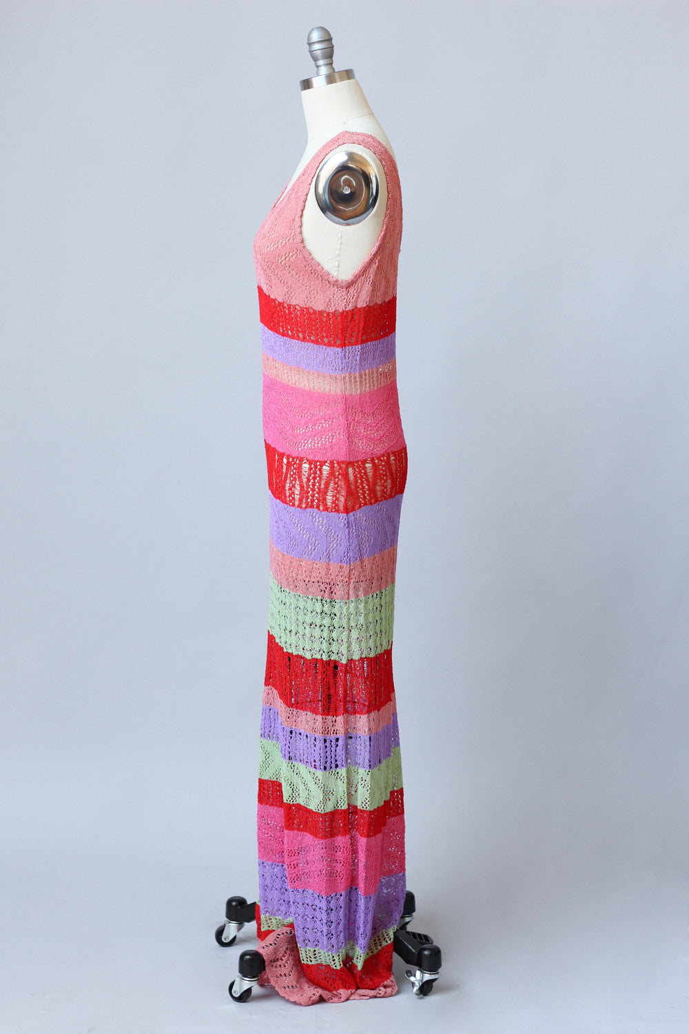 Rare Vintage 1990s Missoni Striped Knit Maxi Dress
