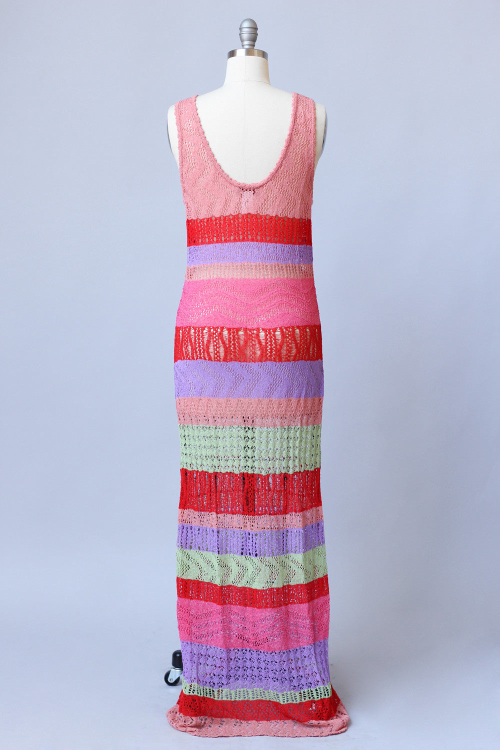 Rare Vintage 1990s Missoni Striped Knit Maxi Dress