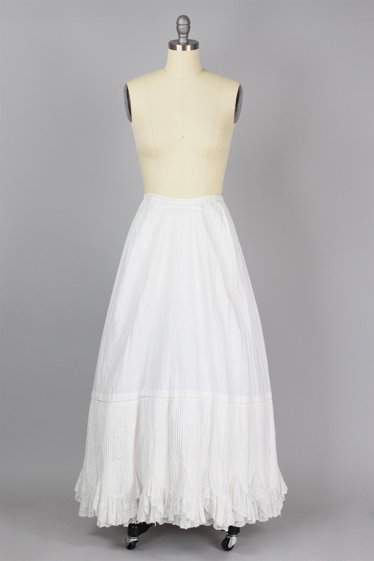 Rare Antique Victorian Scalloped Hem Wedding Petticoat
