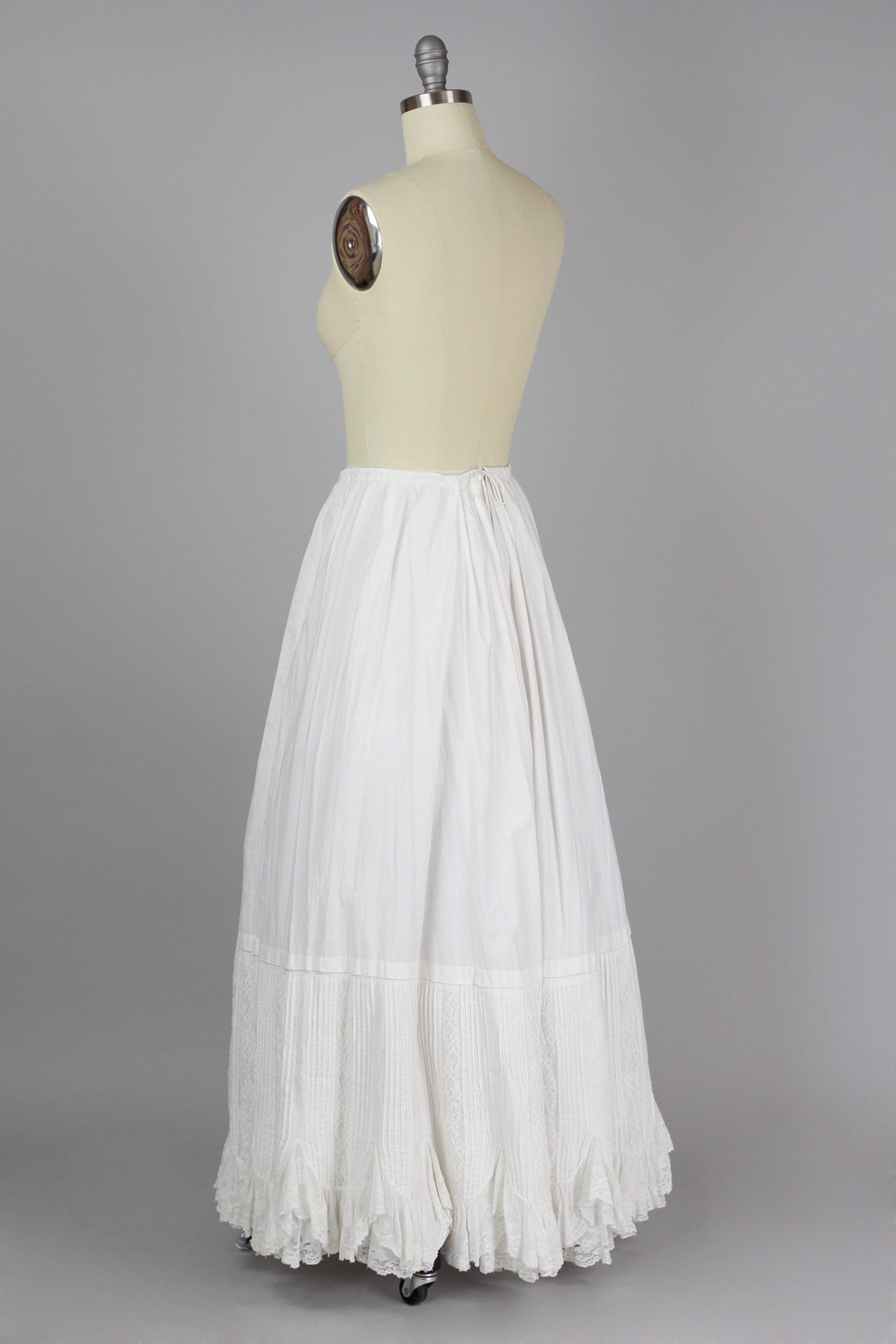 Rare Antique Victorian Scalloped Hem Wedding Petticoat