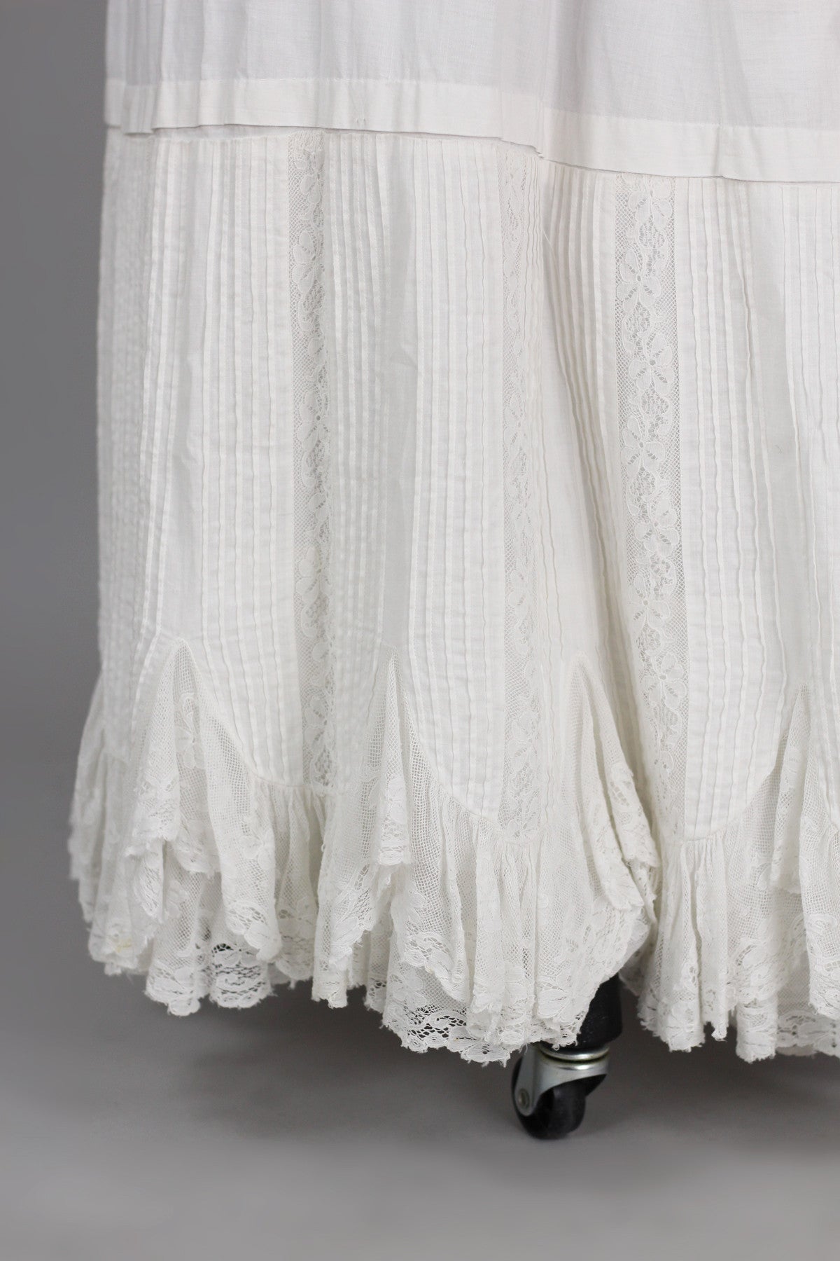 Rare Antique Victorian Scalloped Hem Wedding Petticoat