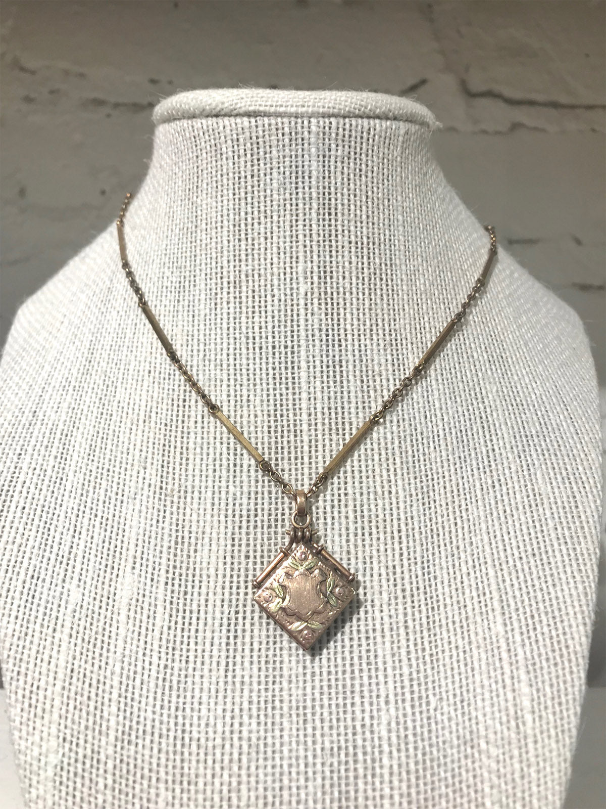 Antique Victorian 10k Rose Gold Locket Necklace