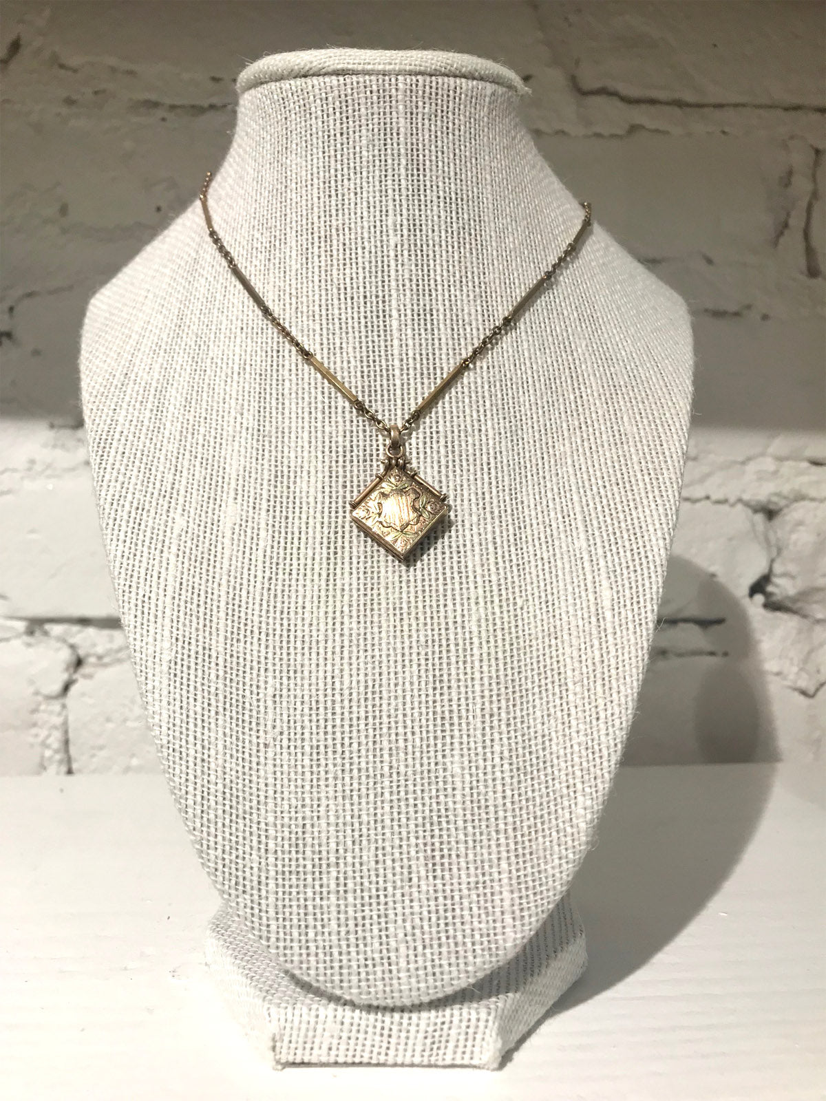 Antique Victorian 10k Rose Gold Locket Necklace